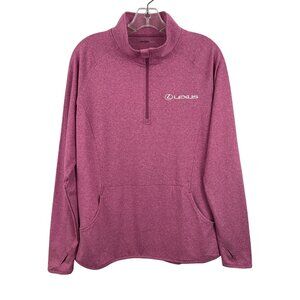 Lexus Red Long Sleeve 1/4 Zip Pullover Sweatshirt Womens Size Large Sport Tek